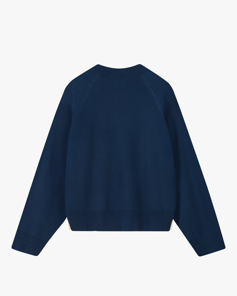 Face Knit Sweater Navy