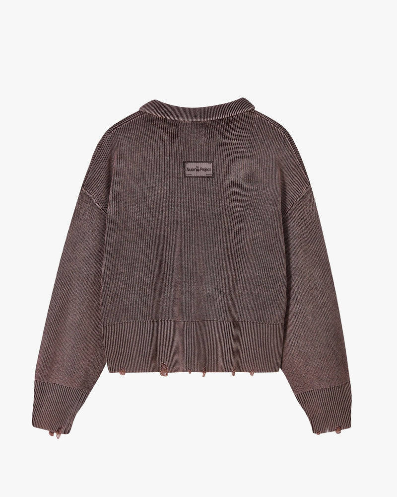 Beast Quarter-Zip Knit Brown