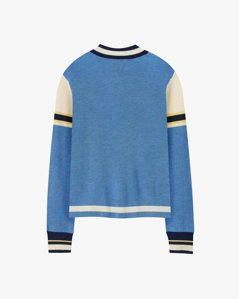 Senna Knit Quarter-Zip Blue