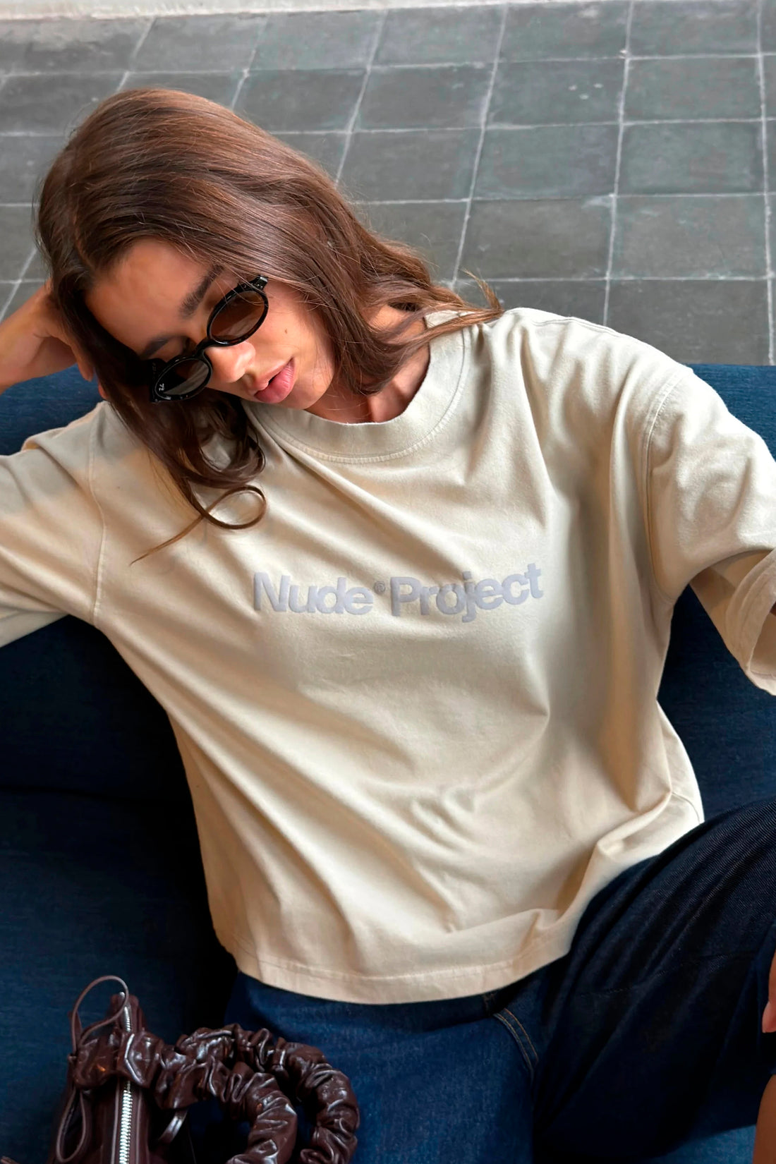 Box Logo Tee Beige