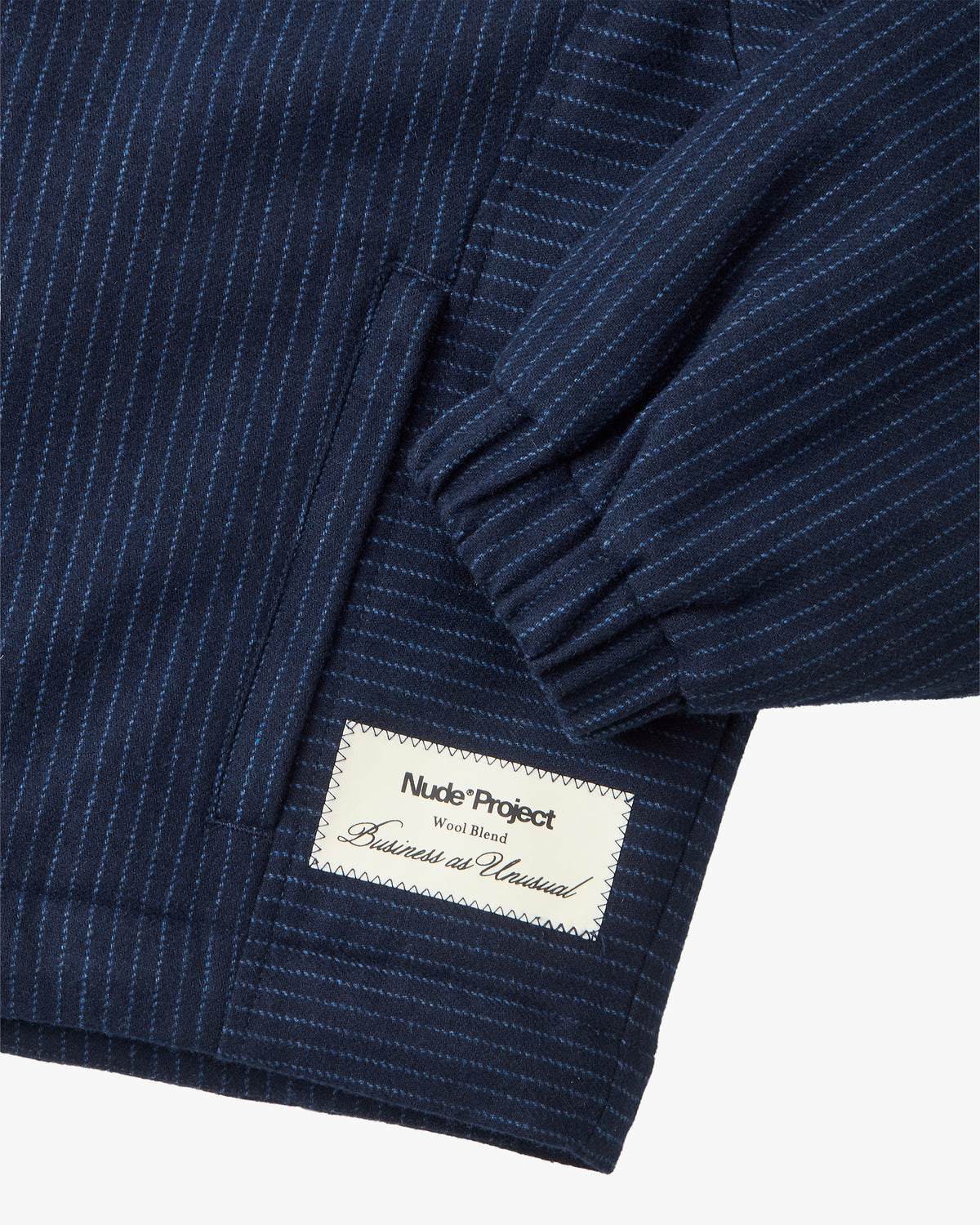 Wool Zip-Up Bomber Jacket Navy