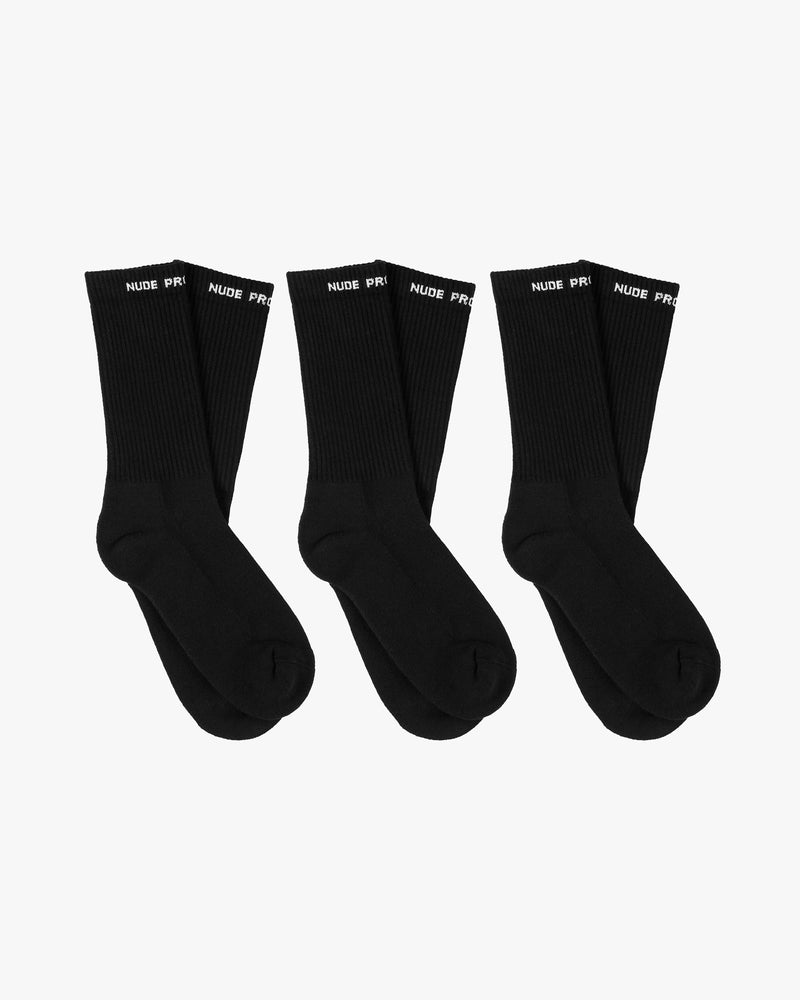 ALLDAY SOCKS BLACK X3