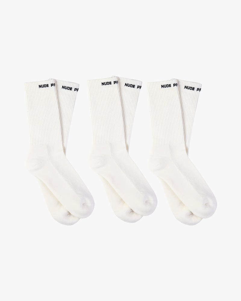 ALLDAY SOCKS WHITE 3XPACK