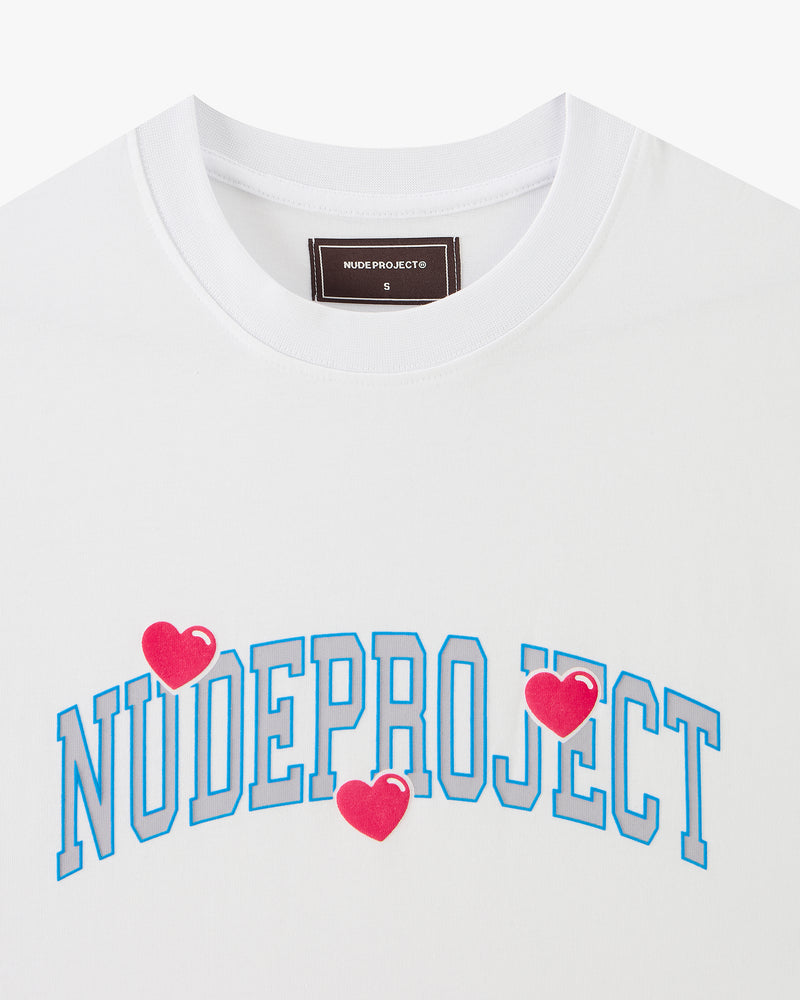 Varsity Hearts Tee White