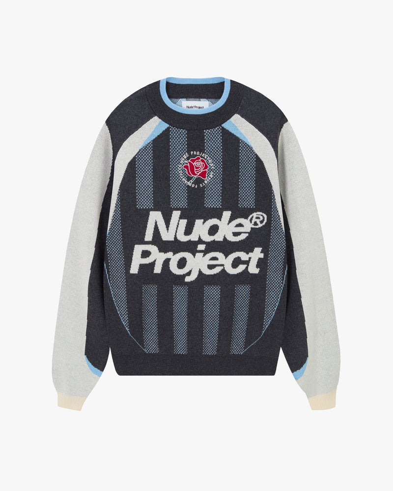 Grass Football Knit Sweater Grey