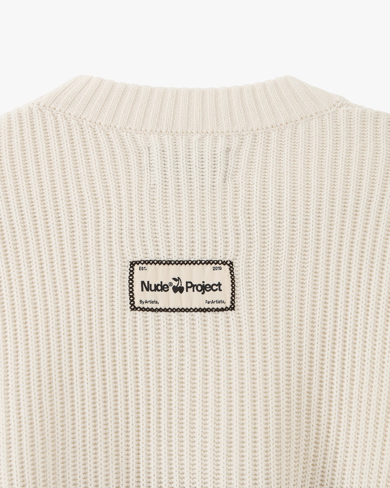 Wavy Knit Sweater Ivory