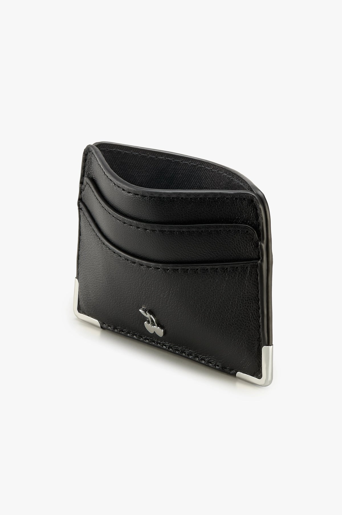 Rose Leather Cardholder Black