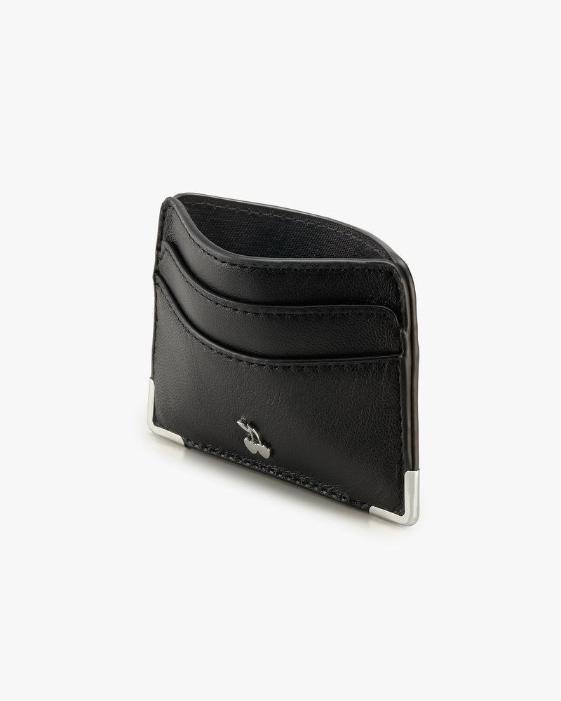 Rose Leather Cardholder Black