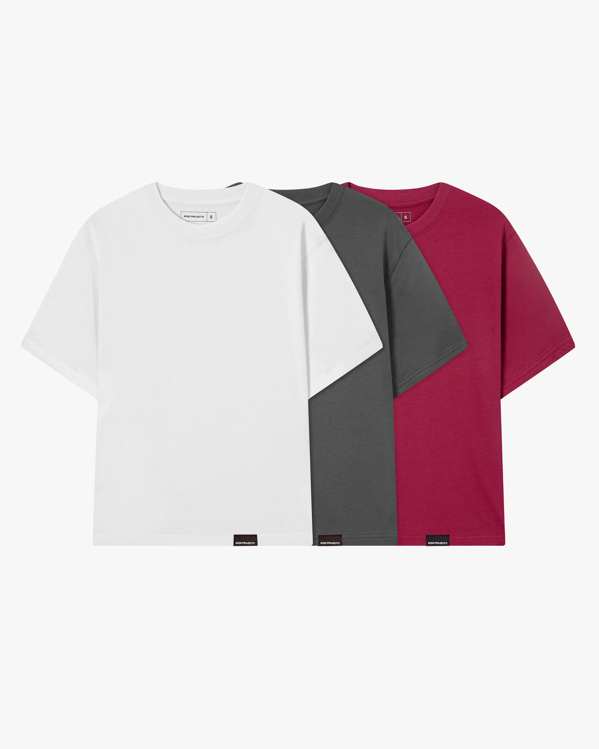Basic Tee White/Ash/Burgundy 3Xpack