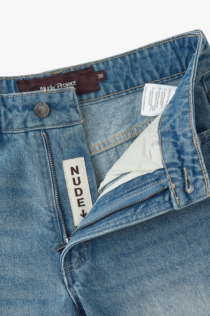 Straight Denim Shorts Medium Blue