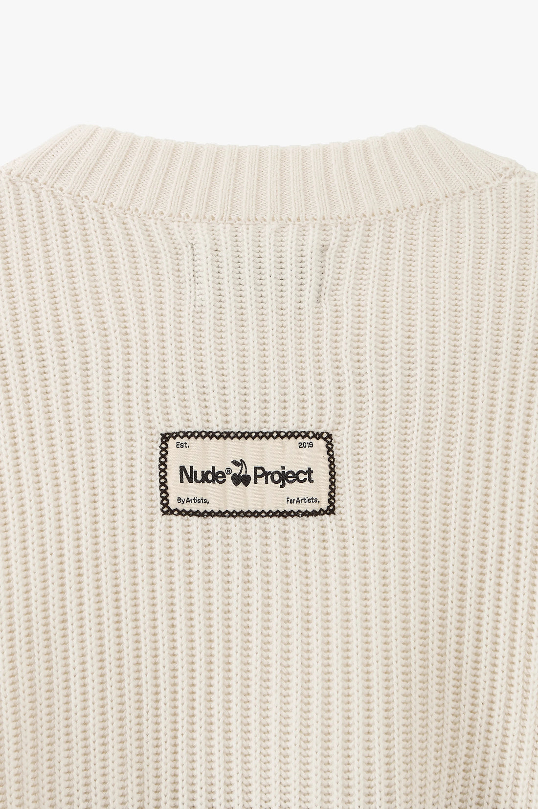 Wavy Knit Sweater Ivory