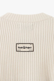Wavy Knit Sweater Ivory