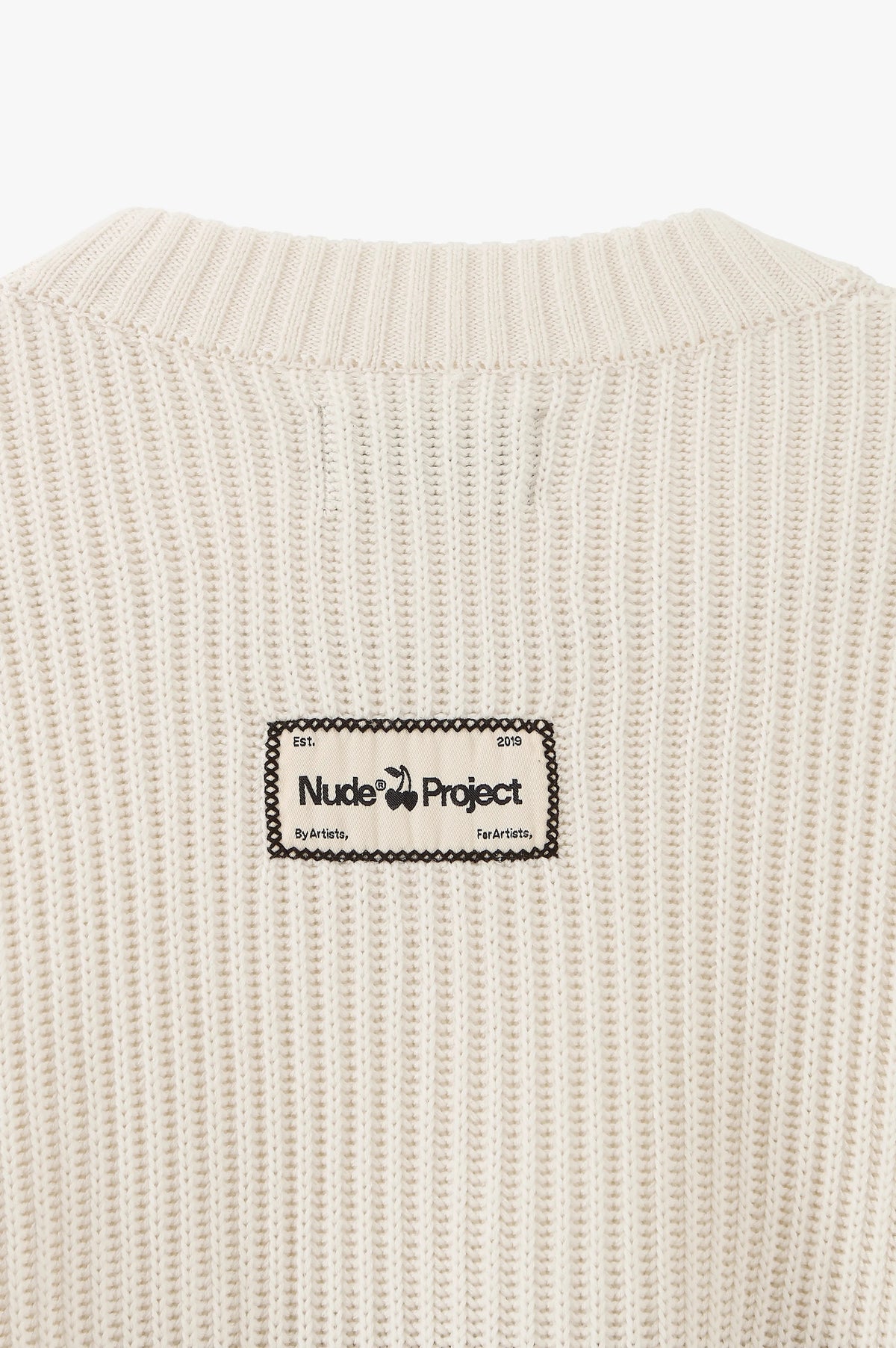 Wavy Knit Sweater Ivory