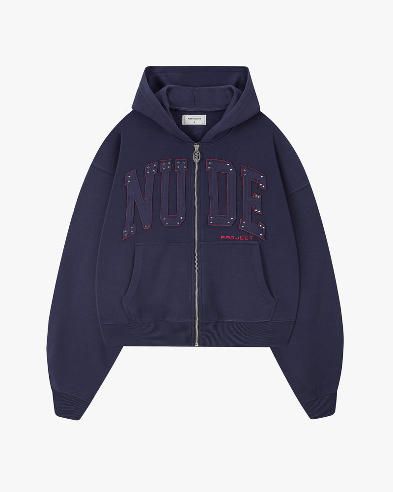Kyoto Zip-Up Hoodie Navy
