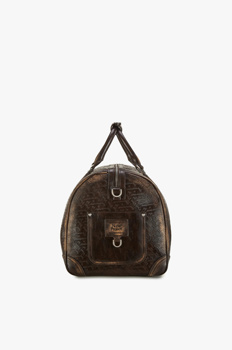 Metal Barrel Bag Brown