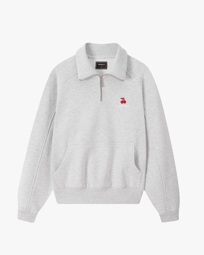Basic Cherry Quarter-Zip Grey