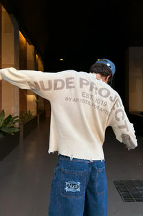 Perfect Cropped Knit Sweater Beige