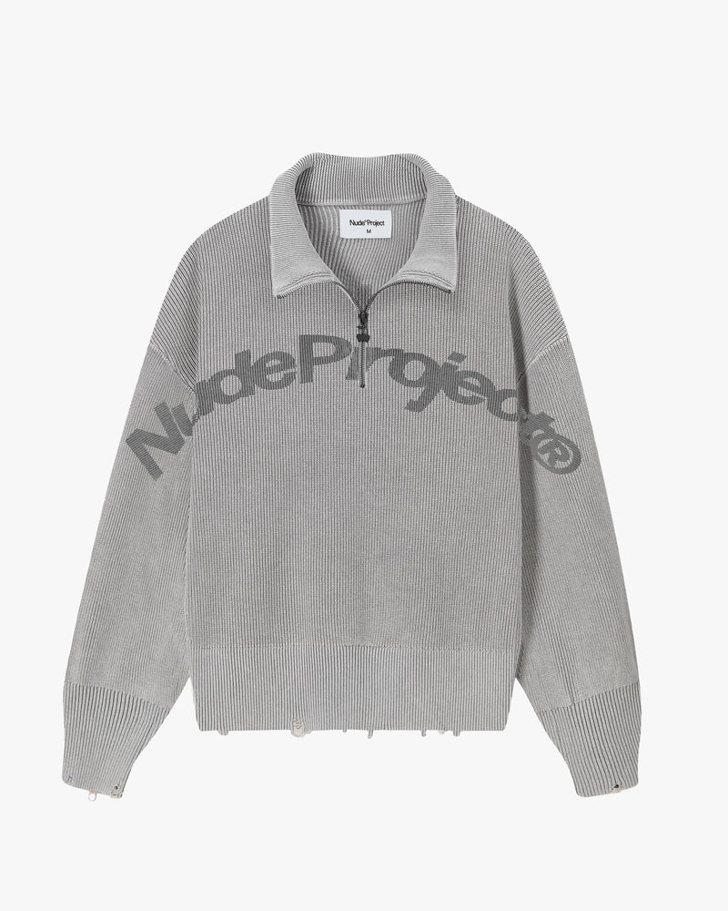 Beast Quarter-Zip Knit Grey