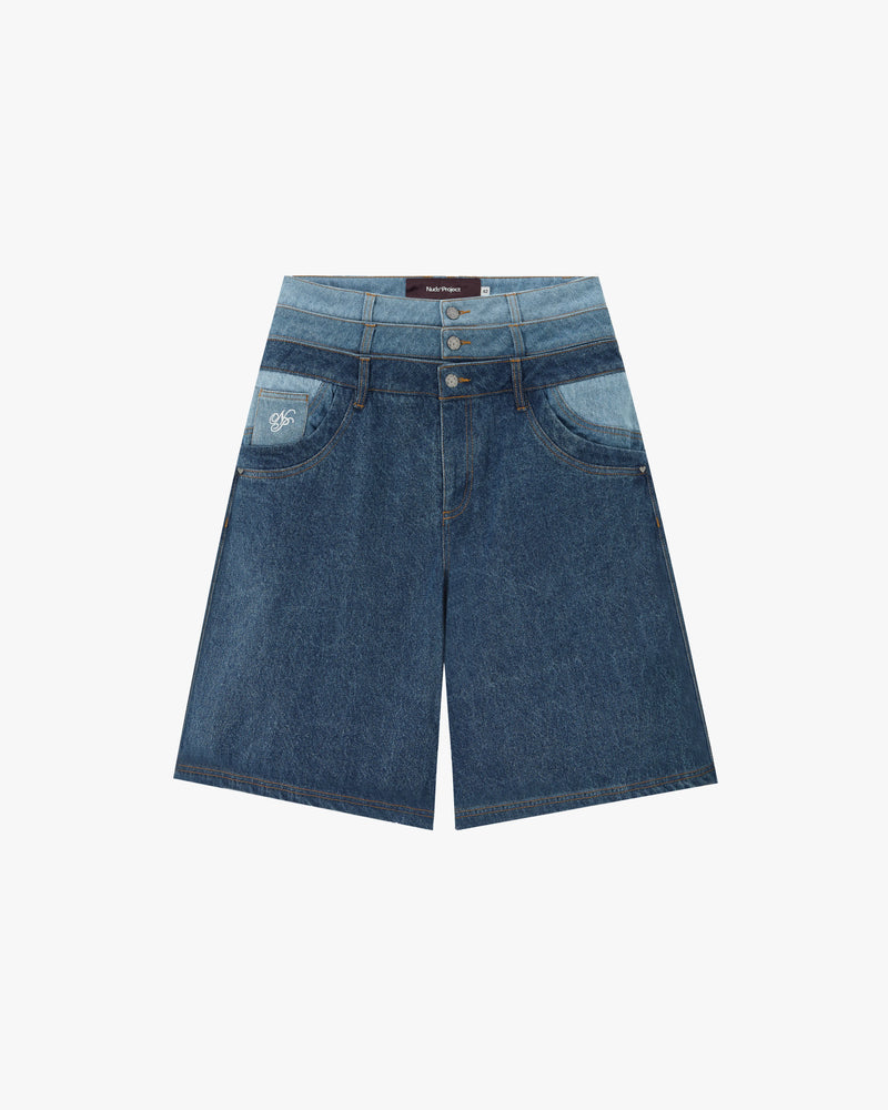 Triple Waistband Denim Shorts
