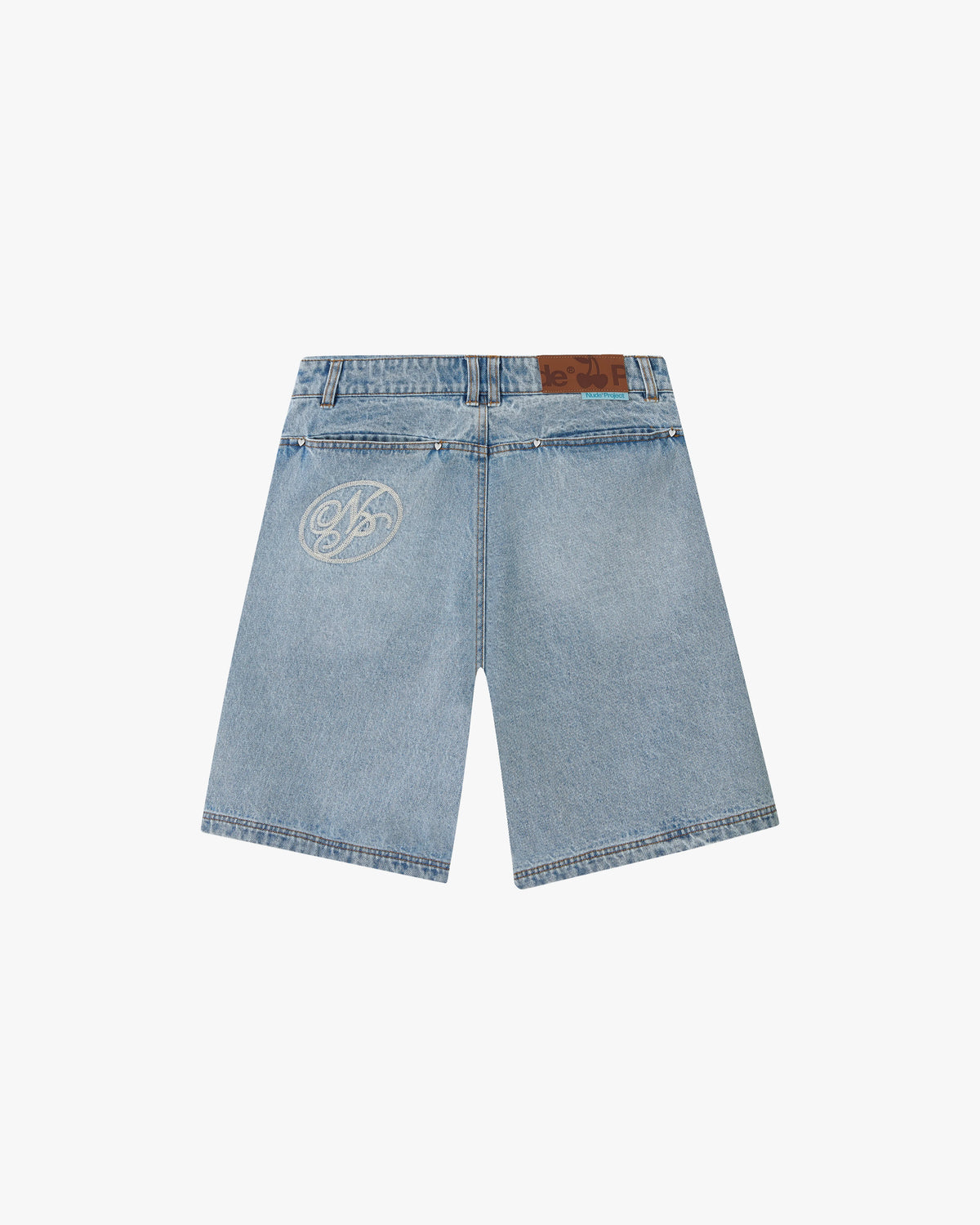 Laser Straight Denim Shorts