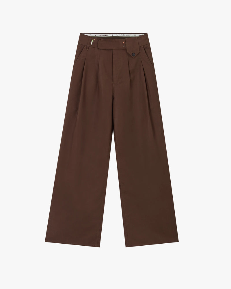 Pleated Chino Pants Brown
