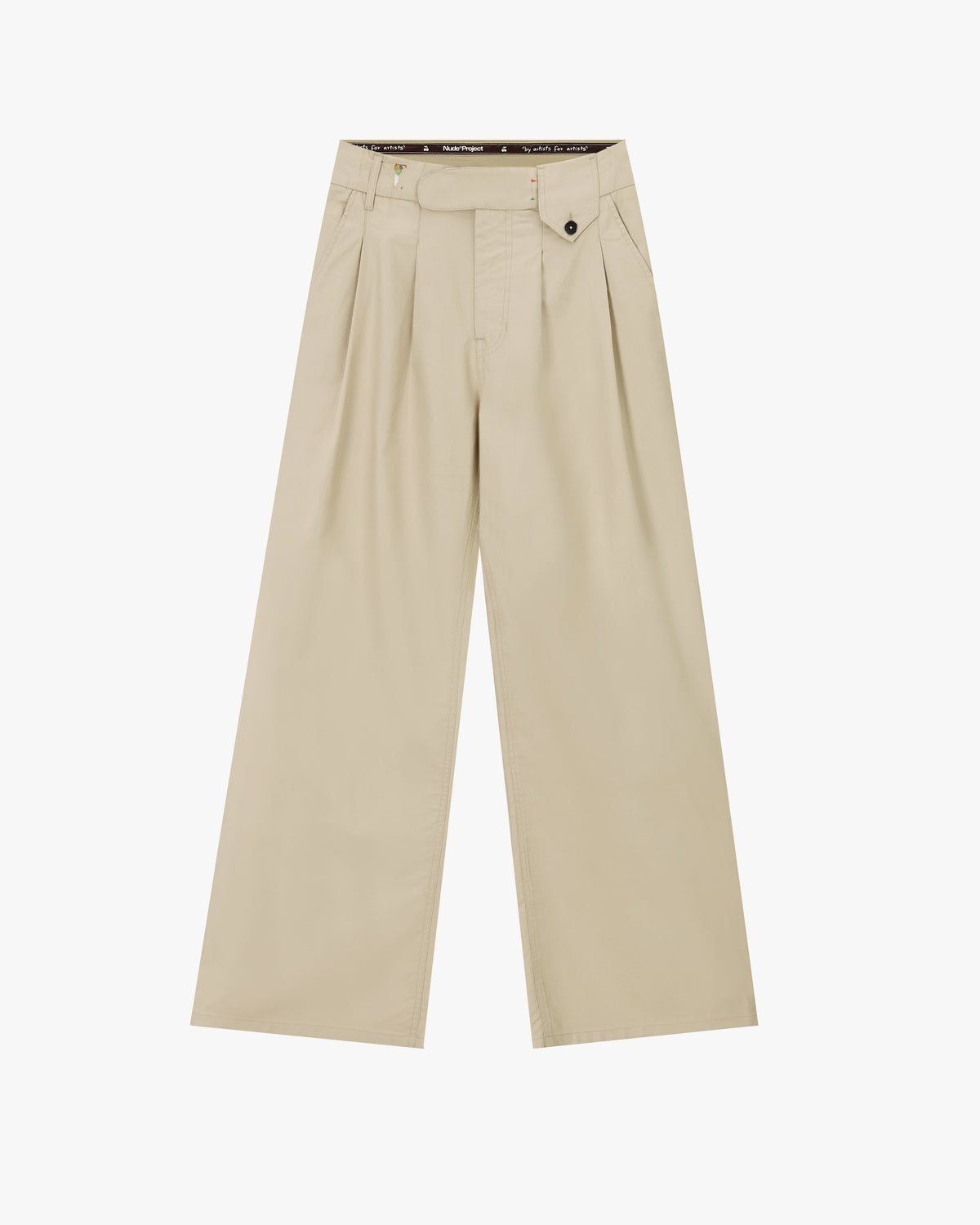 Pleated Chino Pants Beige