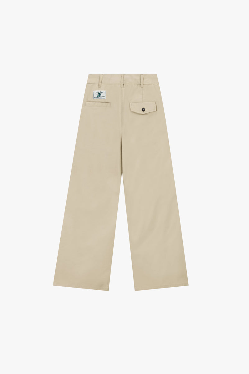 Pleated Chino Pants Beige