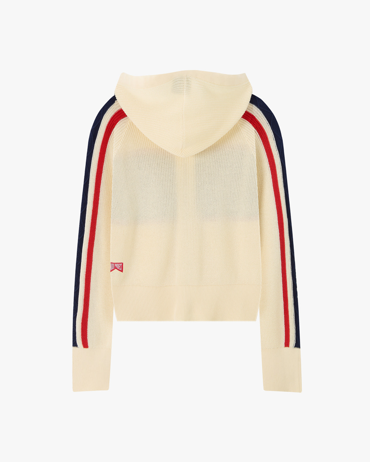 Monk Knit Zip-Up Hoodie Off-White