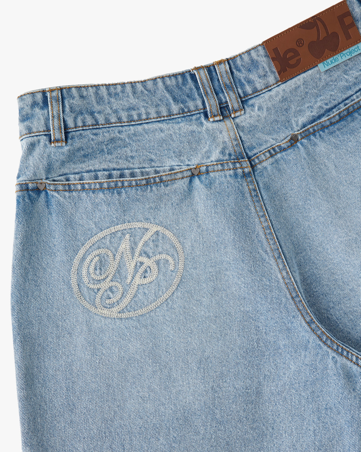 Laser Straight Denim Shorts