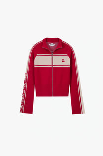 Katana Zip-Up Knit Cardigan Red