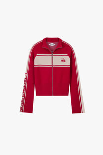 Katana Zip-Up Knit Cardigan Red