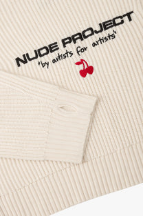 Wavy Knit Sweater Ivory