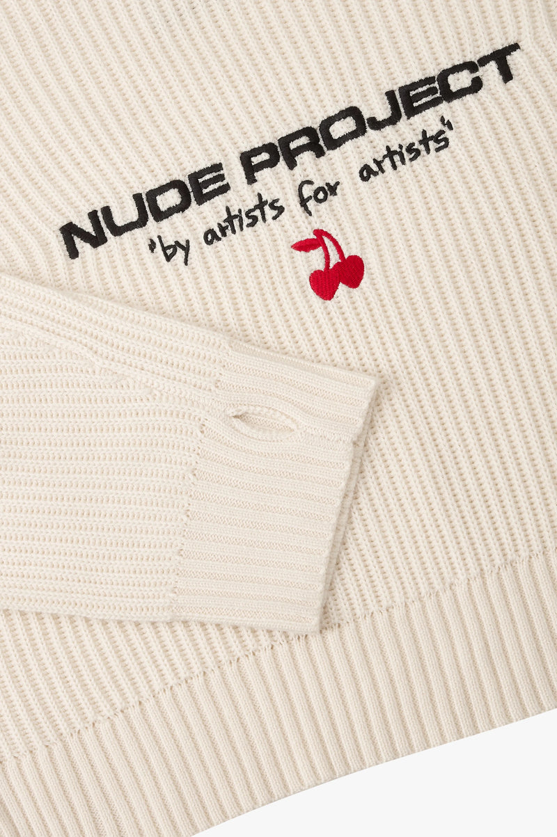 Wavy Knit Sweater Ivory