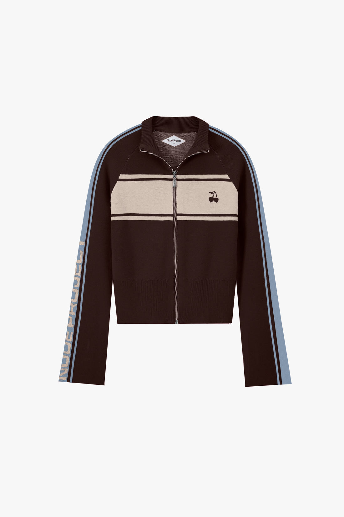 Katana Zip-Up Knit Cardigan Brown