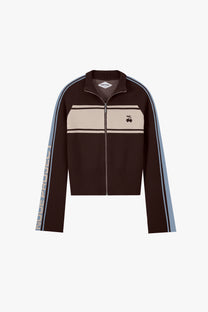 Katana Zip-Up Knit Cardigan Brown