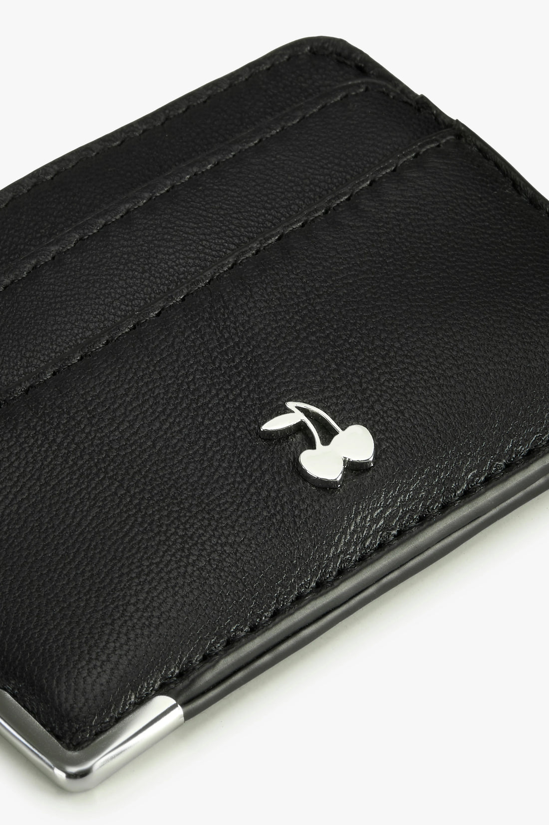 Rose Leather Cardholder Black