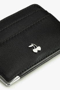 Rose Leather Cardholder Black