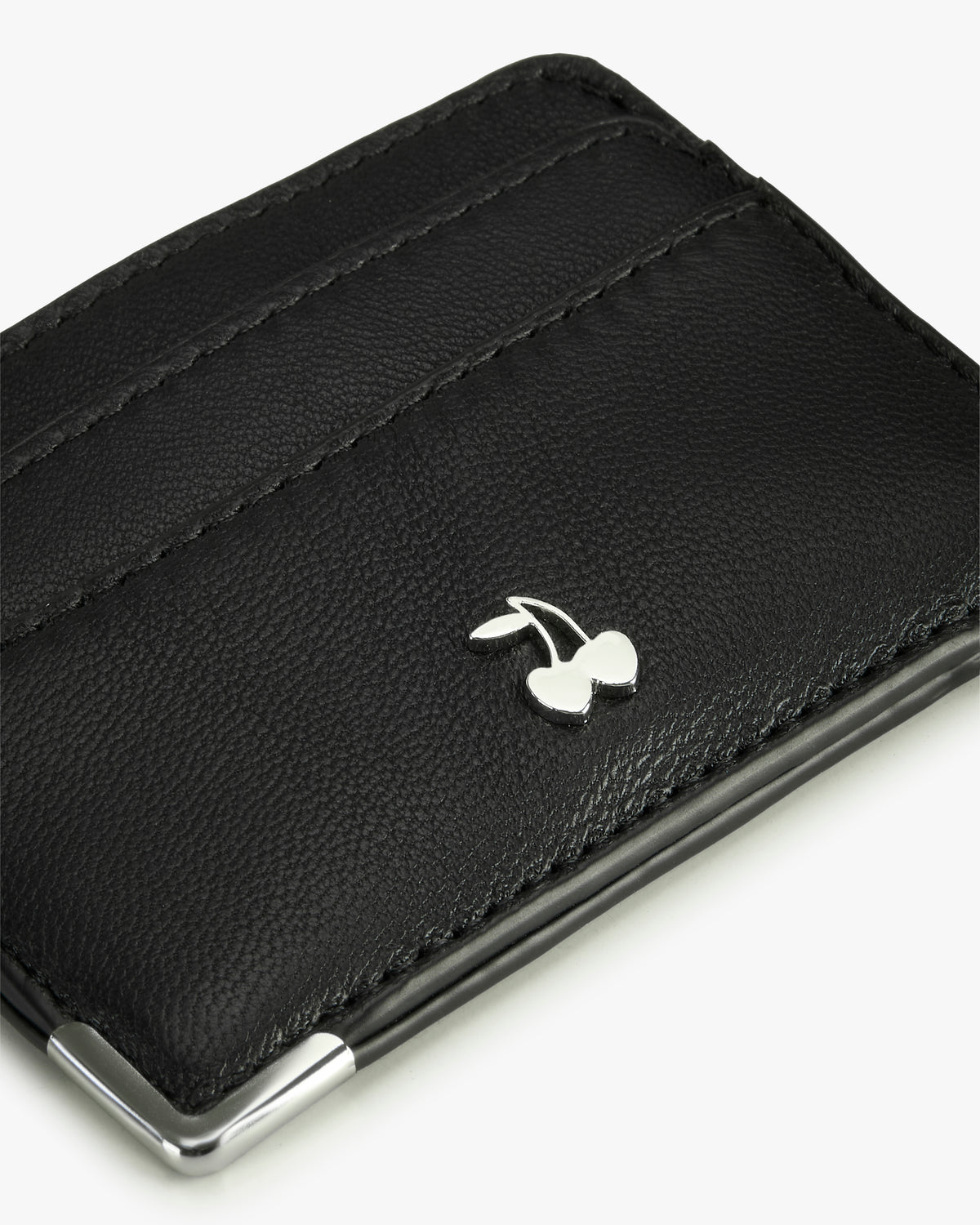 Rose Leather Cardholder Black