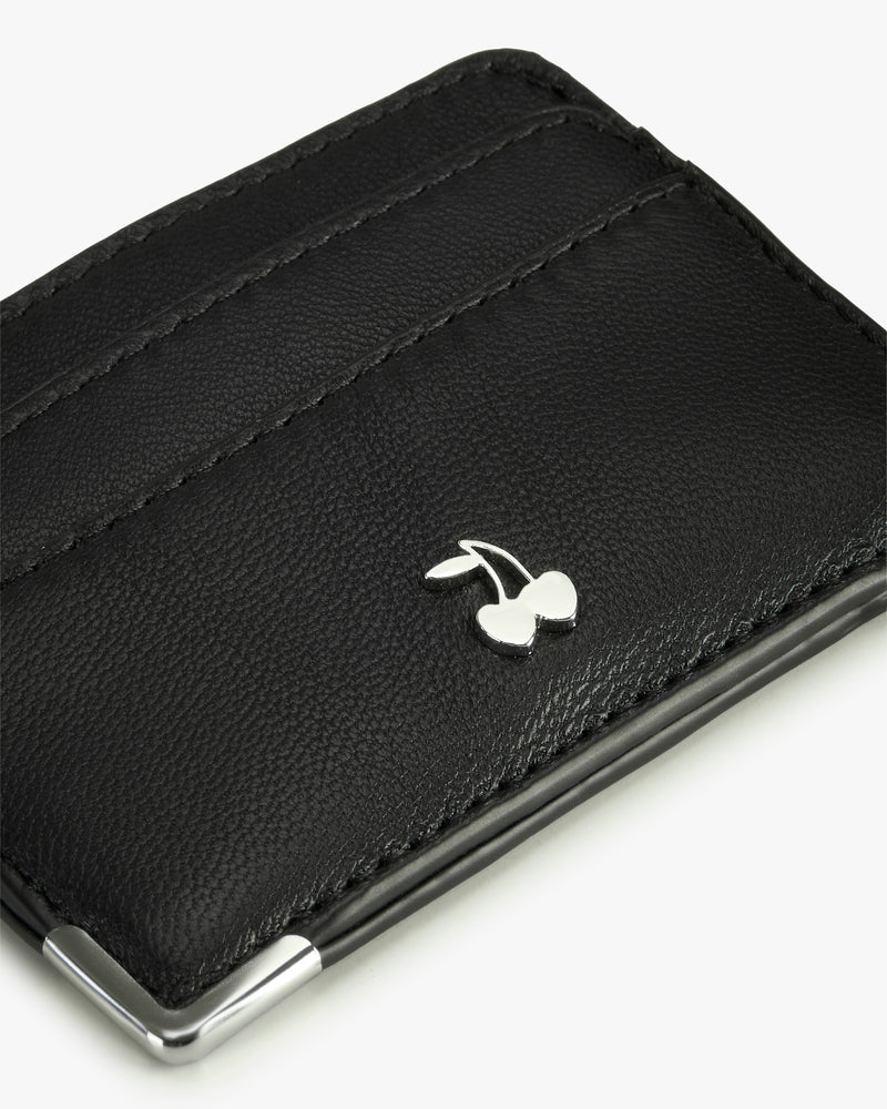 Rose Leather Cardholder Black