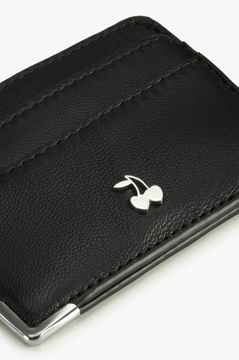 Rose Leather Cardholder Black