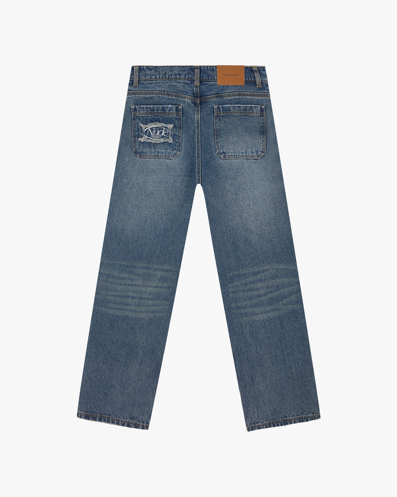 Basic Straight Jeans Dirty Wash