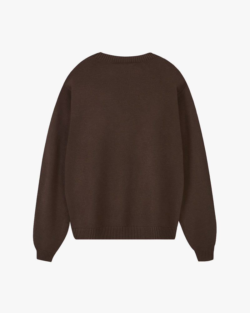 Cherry Logo Knit Sweater Brown