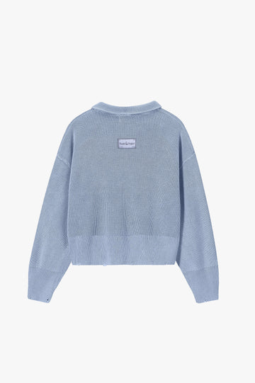 Beast Quarter-Zip Knit Blue Grey