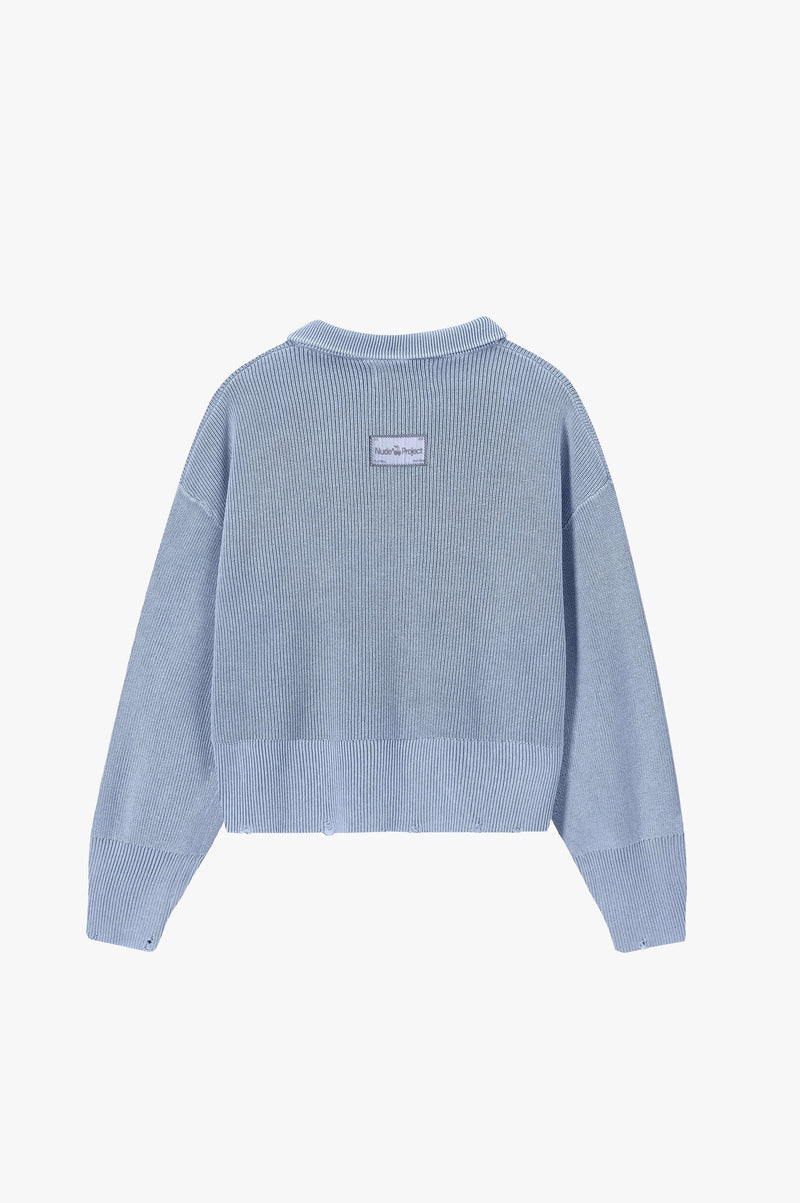 Beast Quarter-Zip Knit Blue Grey