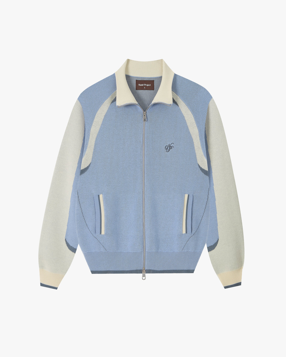 Footy Knit Zip-Up Cardigan Blue