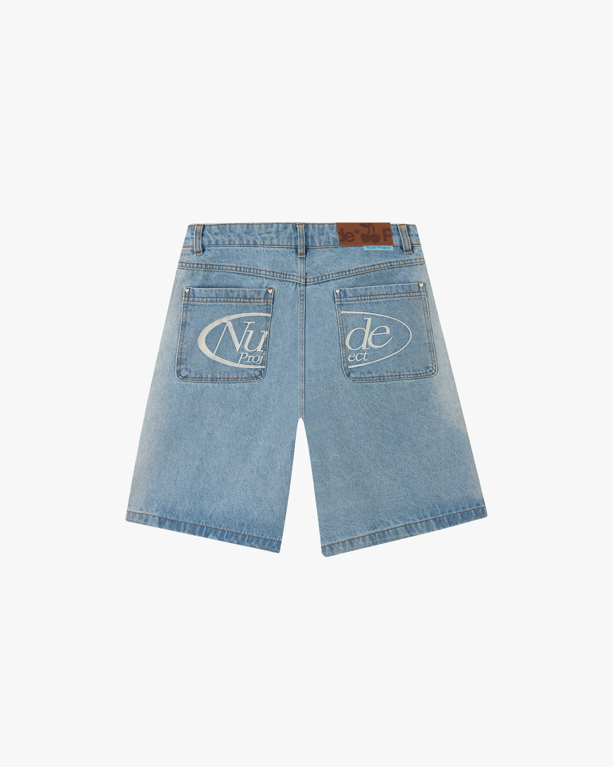 Faded Straight Denim Shorts