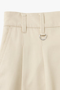 Pleated Chino Shorts Ivory