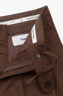 Pleated Chino Pants Brown