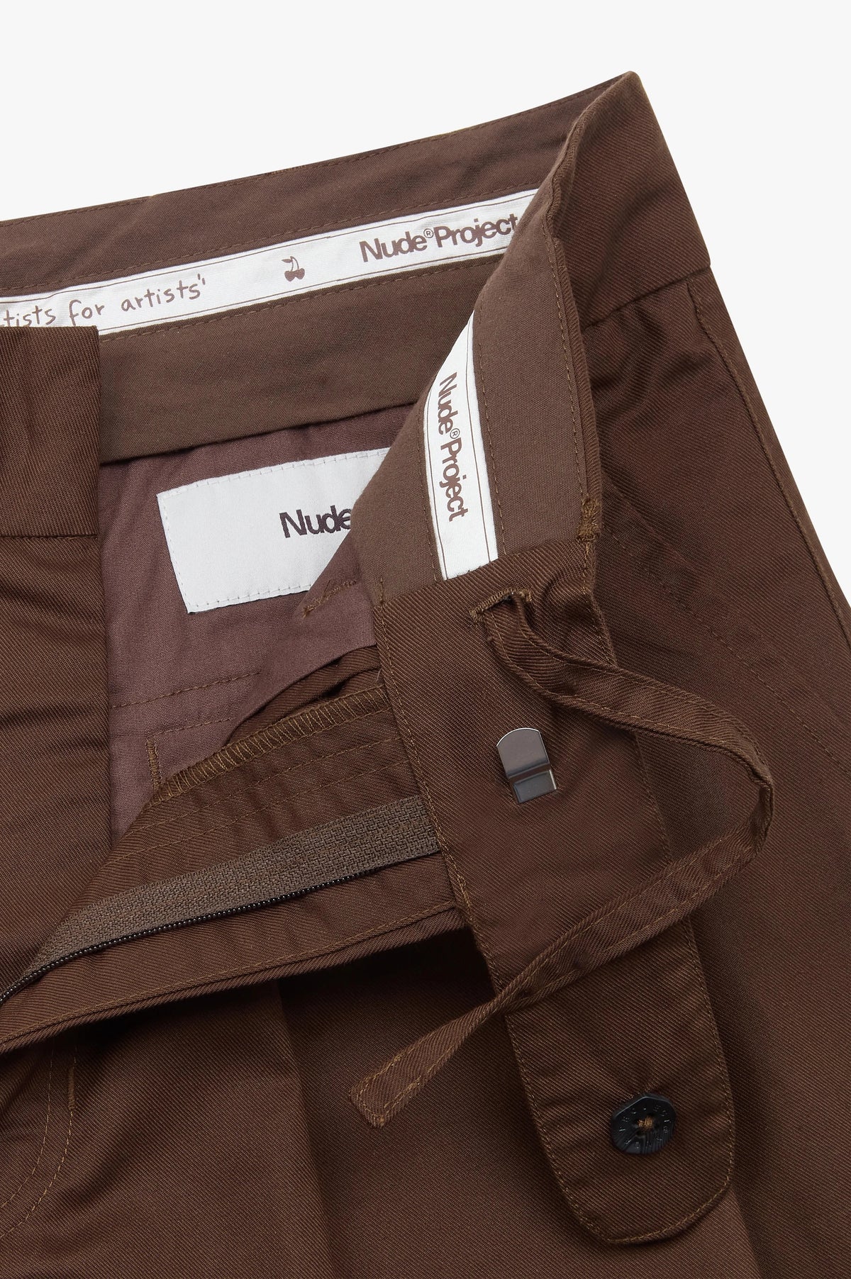 Pleated Chino Pants Brown