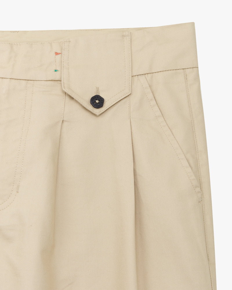 Pleated Chino Pants Beige